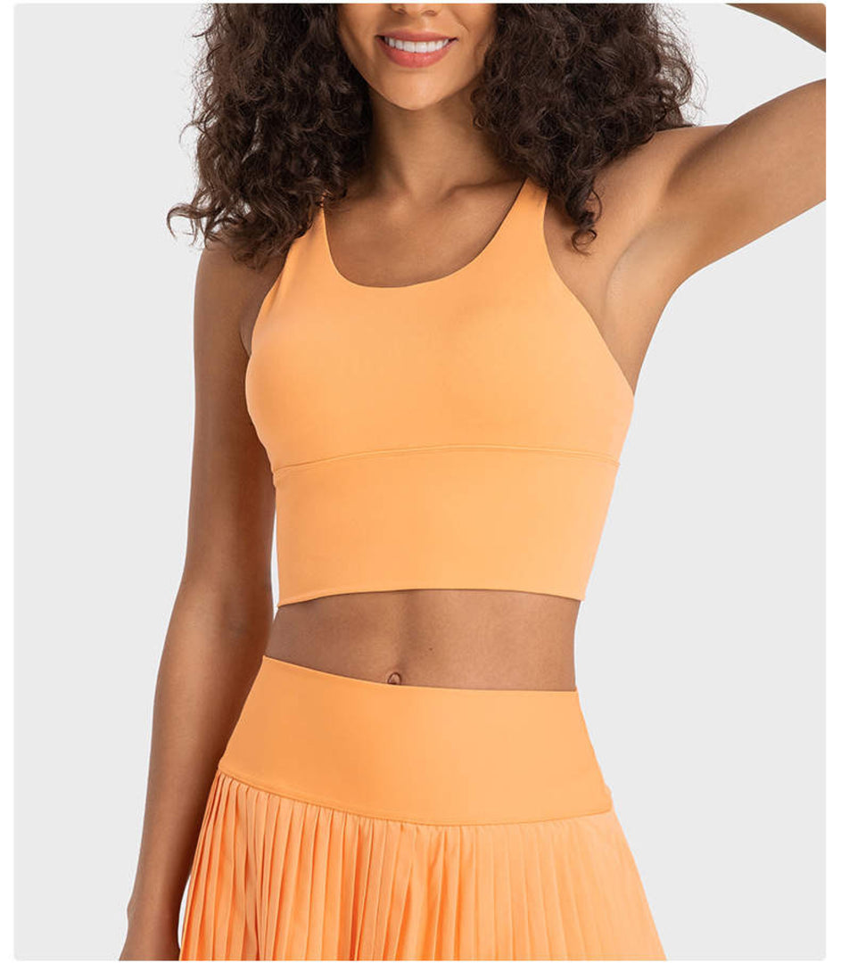 Top largo deportivo naranja neon